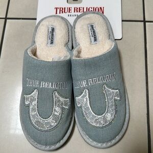 True Religion Jean Lace Crystal Slippers